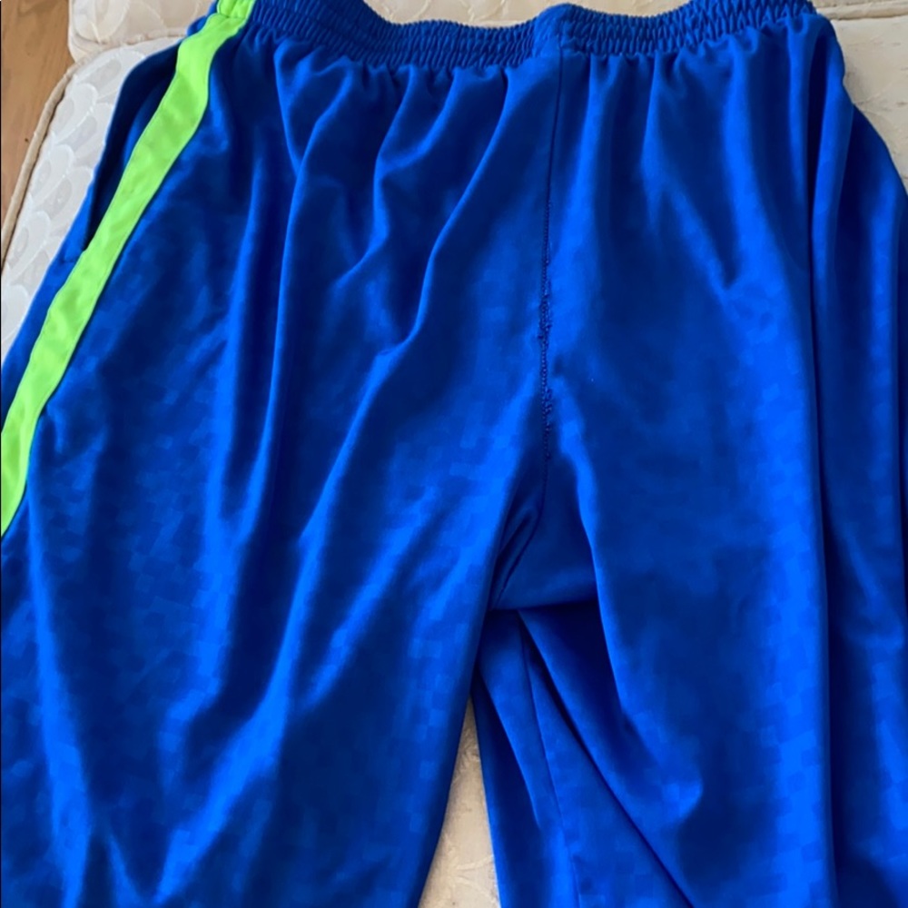Blue and green Reebok shorts
